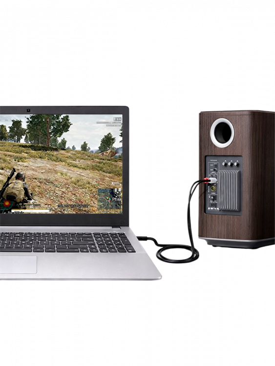 Кабель аудио 2 тюльпана соединительный 2хRCA джек/Jack 3.5, 2 метра Орбита OT-AVC42